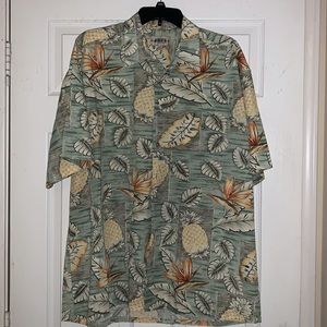 Campia Moda Tropical Button Down Short Sleeve Shirt